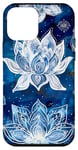 Coque pour iPhone 12 mini Bleu Vintage Paisley Fleur de Lotus Céleste Elements