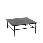 HAY - Rebar Square Coffee Table - Soft Black Frame - Marble - 80x84 cm - Soffbord - Sylvain Willenz - Svart - Metall/Trä