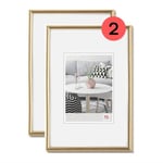 walther design Galeria KG460HD Lot Double de Cadres Photo en Plastique, 40 X 60 Cm, Doré