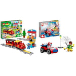 LEGO 10874 DUPLO Town Steam Train, Toys for Toddlers, Boys and Girls Age 2-5 Years Old & 10789 Marvel Spider-Man's Car and Doc Ock Set, Spidey and His Amazing Friends Buildable Toy