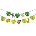 1 setti Happy Birthday Banner Sarjakuva Animal Paper Garland Jungle-S02