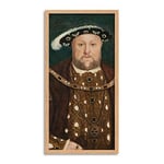 After Hans Holbein Younger King Henry VIII Painting Portrait Long Framed Art Print Wall Poster 25x12 inch