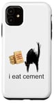 Coque pour iPhone 11 I Eat Cement Maudit Chat Drôle Curly Specific Meme