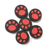 OSTENT 6 x Silicone Thumb Grip Stick Cap Cover Skin for Nintendo Switch Joy-Con Controller Color Red