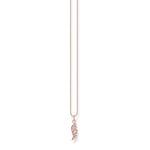 THOMAS SABO KE2168-323-9-L45V Collier pour femme en argent sterling 925 plaqué or rose 750 avec pierres roses et ailes de phénix Longueur 45 cm, 45 cm, Argent sterling Or rose, Zircone cubique