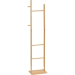 Penderie porte-manteaux - 3 barres de penderie, 2 patères - dim. 36L x 24l x 168H cm - bois bambou