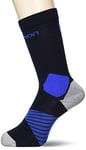 Salomon 1 Pair of Unisex Mid Socks, XA PRO, Polyamide/Polyester, Size S (3.5-5), Black/Blue (Night Sky/Nautical Blue), LC1129800