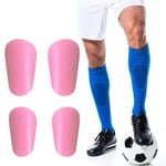 Wekuw Mini Protege Tibia Foot, 4 Pièces Mini Protège-Tibias de Football Petit Protege Tibia Foot Mini Protège-Tibias Supplémentaires 10x6cm, 8x5 cm pour Hommes Femmes Enfants Garçons Filles(Rose)