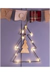 Battery Powered Metal Christmas Silhouette With LED String Lights.