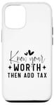 iPhone 12/12 Pro Inspirational Motivational Quotes Know Your Worth Case