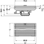 Phoenix Contact - Boîtier pour rail umk- be 11,25 2971535 Polyamide vert 77 x 11.5 1 pc(s) D12524