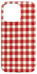 iPhone 15 Pro Max Red White Checkered Plaid Flannel Gingham Pattern Checker Case