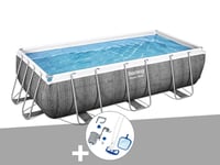 Kit piscine tubulaire rectangulaire Bestway Power Steel 4,04 x 2,01 x 1,00 m + Kit d'entretien Deluxe