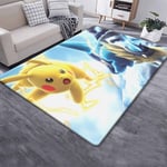 (1-60x90cm (23x35 tuumaa))Pokémon Pikachu HD Painettu matto Olohuone Kodinsisustus Sohvapöytä matto Liukumaton tuoli tyyny Lounge matto Picnic Camping Ar