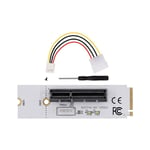 M.2 Key m Vers pci-e 1X 4X Carte Adaptateur ngff Signal NVMe avec LumièRe Cordon D'Alimentation 4 Broches