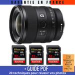 Sony FE 20mm f/1.8 G + 3 SanDisk 32GB Extreme PRO UHS-II SDXC 300 MB/s + Guide PDF ""20 TECHNIQUES POUR RÉUSSIR VOS PHOTOS