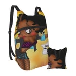 KANSS I Love My Bla Skin, The Original Betty Boop Hiking Bapack Men and Women Waterproof Portable Folding Bapack Travel Sports Shopping Ultra Light Leisure Bag