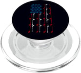 Drapeau Américain Golf Vintage 4 Juillet Joueur de Golfeur Sport PopSockets PopGrip pour MagSafe