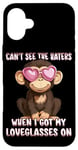 iPhone 16 Plus Can't See The Haters Loveglasses On Monkey Heart Glasses Case