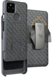 Black Case Kickstand Cover + Belt Clip Holster Holder for Google Pixel 5a Phone