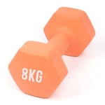 MYGA Hex Dumbbells - Single Neoprene & Cast Iron Hexagonal Dumbbell Hand Weights for Women and Men at Home & Gym - Weight: 8 kg