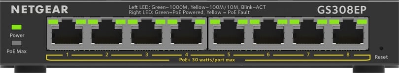 NETGEAR 8-Port Gigabit Ethernet PoE+ Plus Switch (GS308EP) Géré L2/L3 Gigabit E