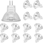 Lot de 12 Ampoules Halogènes MR11,Lampe Halogène GU4 12V 20W, Ampoule Mr11 GU4 Dimmable Couvercle en Verre pour Plafonnier, 2 Broches Ampoule Halogene