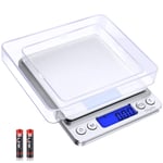 Kitchen Scale, [500g/0.01g] Diyife Food Scale, High Precision Small Digital Scale with 2 Trays, Pocket Scale with LCD Display, PCS Features, Tare, Stainless Steel Platform for Food, Jewelry, Medicine