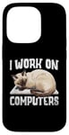 iPhone 14 Pro I Work On Computers Siamese Cat Meezer Case