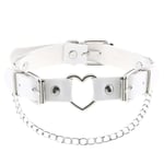 Goth Black Heart Choker Punk Halsband Krage För Tjej Cool Chocker Neck Cosplay Smycken Egirl Gothic Accessoarer white