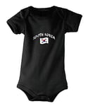 Supportershop Corée du Sud Body bébé Mixte Enfant, Noir, FR : M (Taille Fabricant : 6-12 Mois)