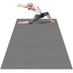 Odoland Grand Tapis de Yoga 200 x 130 x 0.6 cm, Tapis de Gymnastique/Tapis de Sol, Antidérapant et Durable pour Pilates Fitness Méditation, Gris