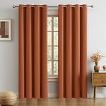 DUALIFE Rideaux occultants à Isolation Thermique avec œillets pour Chambre à Coucher et Salon – 132 x 213 cm – 2 Panneaux pour Chambre à Coucher et Salon – Ocre Orange brûlé