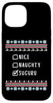 Coque pour iPhone 15 Gentil Coquin Noël Suguru Pull Moche