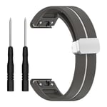 22 mm silikon magnetisk spenne klokkerem for Samsung Gear S3, Garmin Venu 3 Grå