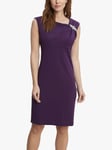 Gina Bacconi Chaselynn Plain Diamante Brooch Shift Dress, Fuchsia