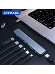 7IN1 USB-keskitinjakaja USB2.0 7-porttinen keskitinjakaja USB-C-keskitin TYYPPI-C HUB-sovitin Keskitin Multi-Port-liitäntä Puhelimelle Tablet-tietokone Pc Kannettava tietokone U Levynäppäimistö Hiiri-Monivärinen-USB3.0 ja USB-c