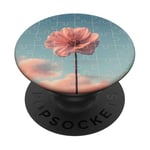 Photographie de ciel et de fleurs avec grilles de puzzle Amoureux de la nature PopSockets PopGrip Adhésif