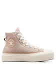 Converse Chuck Taylor All Star Warm Winter Lift Trainers - Cream, Cream, Size 3, Women