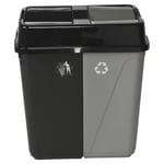 URBNLIVING 100L Duo Kitchen Bin Waste Garbage Can 2 Compartments with Bas Connec