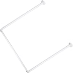 Tringle carré à rideau de douche 3 côtés 80X80x80 aluminium support barre de douche baignoire