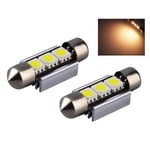 C5W Canbus 36mm varmvit 3000k Led spollampor SV8.5 WarmWhite 36mm Varmvit 2-pack