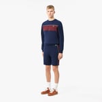 Lacoste Short regular fit color-block molleton Taille XXL Bleu Marine/bordeaux