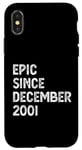 Coque pour iPhone X/XS 23e anniversaire homme femme épique depuis décembre 2001