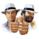 Blechwarenfabrik Braunschweig Bud Spencer und Terence Hill Plaque décorative 3D en tôle Multicolore 45 cm x 45 cm BUDC03