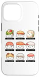 Coque pour iPhone 16 Pro Max Tableau d'identification des sushis Kawaii