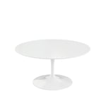 Knoll - Saarinen Low Round Table For Outdoor, H: 38 cm, Ø 91 cm, Vitt underrede - Soffbord utomhus - Eero Saarinen - Vit - Metall/Plast