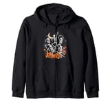 Halloween Pumpkin Jack Dancing Skeleton Dance Under the Moon Zip Hoodie