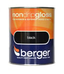 Berger 750ml Non Drip Gloss For Interior / Exterior - Wood / Metal Black Paint