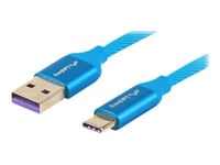 Lanberg Premium - Usb-Kabel - 24 Pin Usb-C (Hane) Till Usb (Hane) - Usb 2.0 - 5 A - 50 Cm - Blå